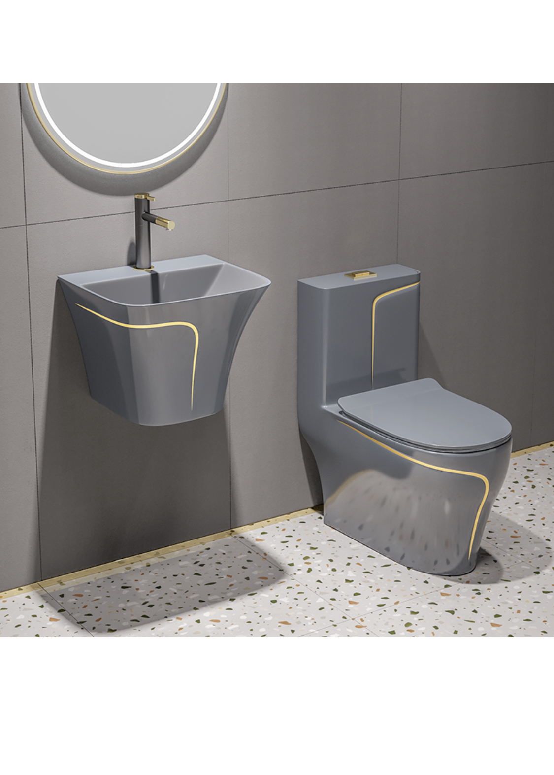 Gold and Grey Luxury WC