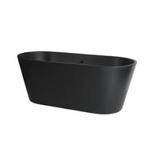 1500mm Straight Round Black Freestanding Luxury Soaking Tub - Image 4