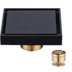 Black Tile-Insert Shower Floor Drain, 15x15cm