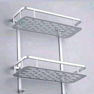Two-Tier Aluminum Bathroom Shelf