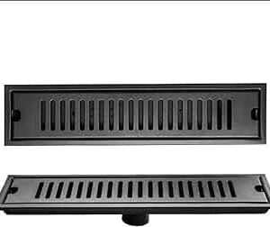 Matte Black 40x10cm Linear Shower Floor Drain
