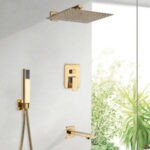 Golden Square Concealed 5-Function Shower Set