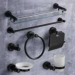 Matte Black Bathroom Accessories Set