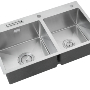 Rust-Resistant Almond Double Bowl Sink - Model KS-AS03