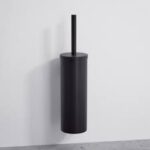 Matte Black Wall-Mounted Toilet Brush Holder