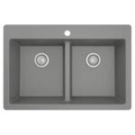 Grey Quartz Acrylic Double Bowl Kitchen Sink - Model AC10