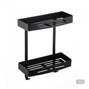 Black Dual-Level Bathroom Shelf