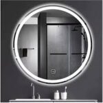 Black Framed Round LED Mirror