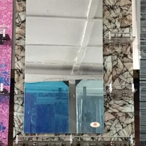 Glass Wall Mirror with Marble Effect Frame