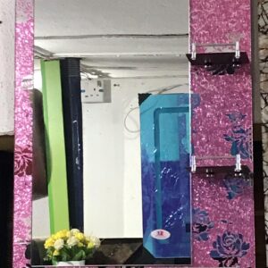 Pink Glass Framed Wall Mirror