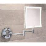 Stainless Steel Square 3x LED Magnifying Mirror