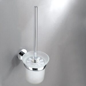 Frosted Glass Toilet Brush Holder
