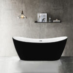 1700mm Curved Black/White Luxury Freestanding Bathtub