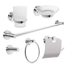 Brimix Chrome 7-Piece Bathroom Accessories Set