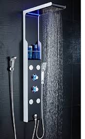 BS-PS10 LED Rainfall Shower Panel with Handheld Shower and 4 Massage Jets