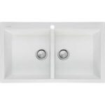 White Double Bowl Acrylic Sink - Model KS-AC11