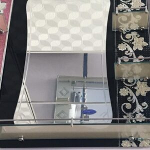 60x80 Black Floral Toilet Wall Mirror